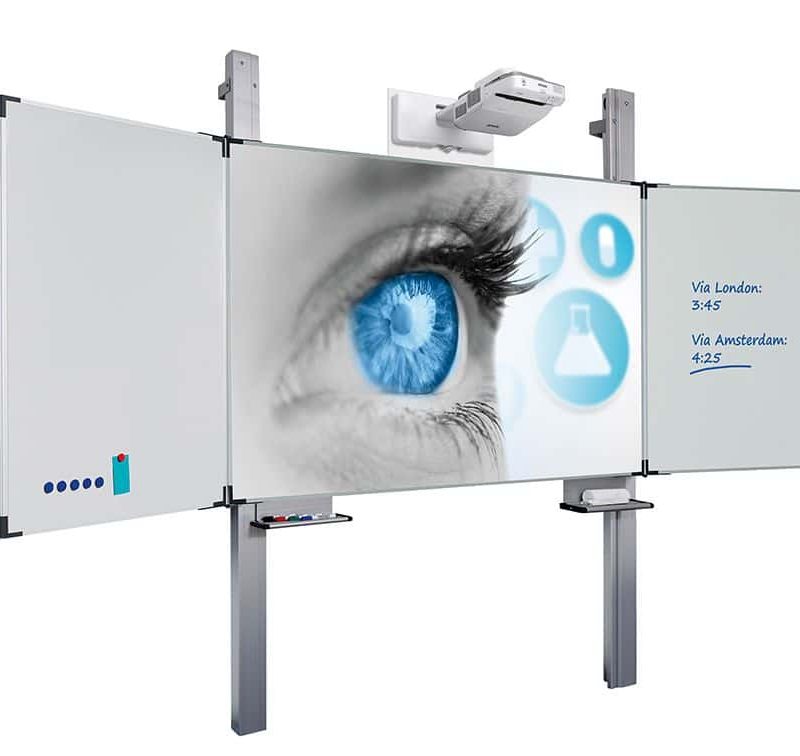 Szárnyas matt fehér extra felületű projektor tábla