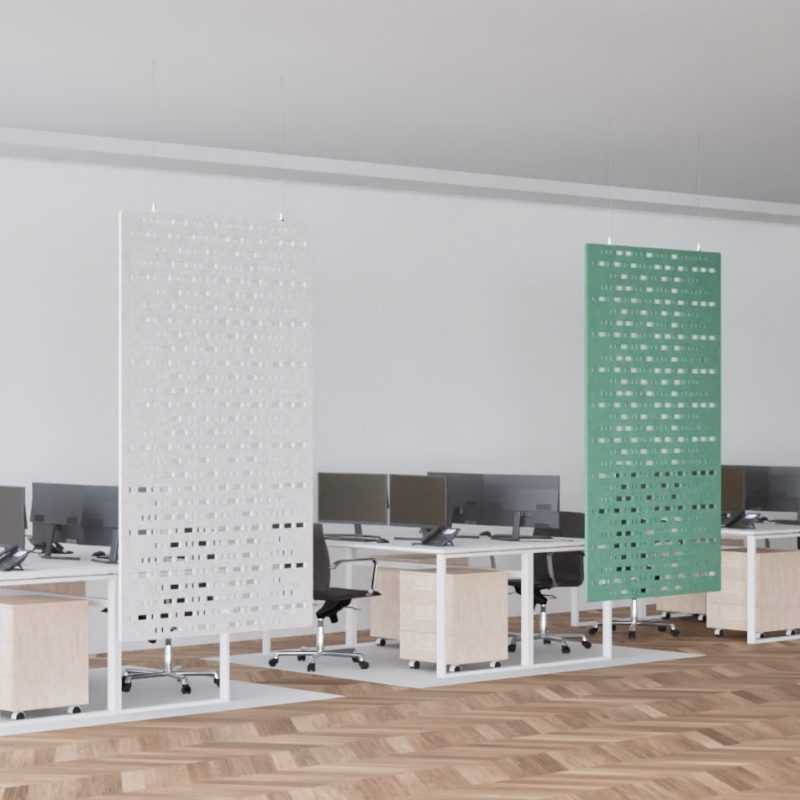 Felfüggeszthető akusztikus térelválasztó panel