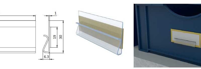 Öntapadó címke tartó 70x 30