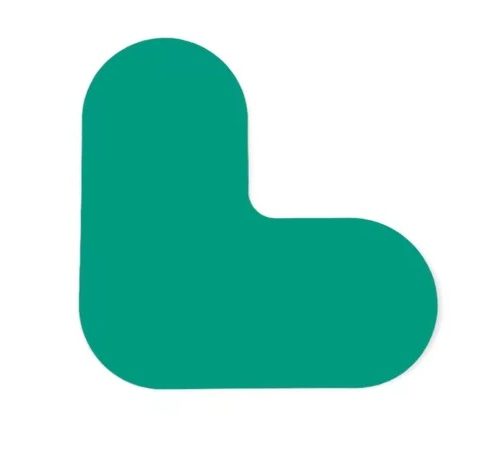 GEToolbox® L alakú Flexibilis padlójelölés kerekített 90 mm