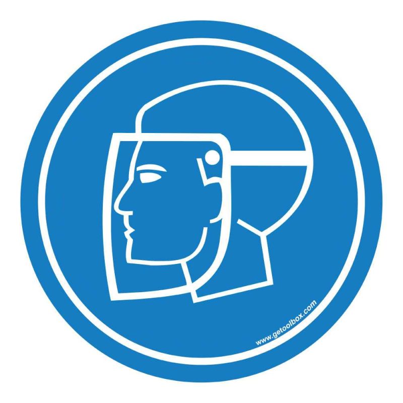 "ARC VÉDŐ PAJZS HASZNÁLATA KÖTELEZŐ!" PADLÓ SZIMBÓLUM