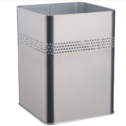 Papírkosár fém 18.5 l négyszögletes perforált 30 mm