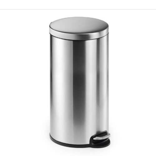 Pedálos szemetes rozsdamentes acél 30 l kerek