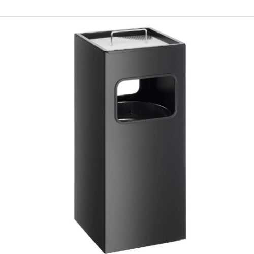 Szemetes fém 17 l négyszögletes hamutartóval