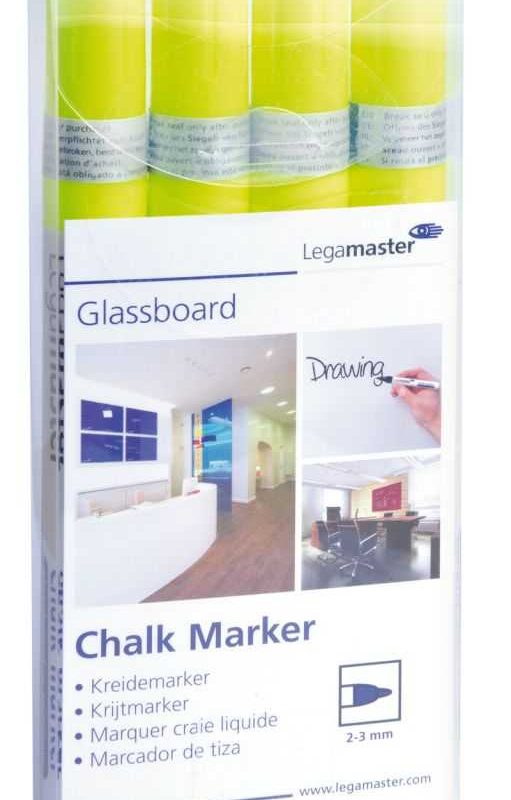 Legamaster Táblafilc üvegtáblákhoz, citromsárga, 4 db